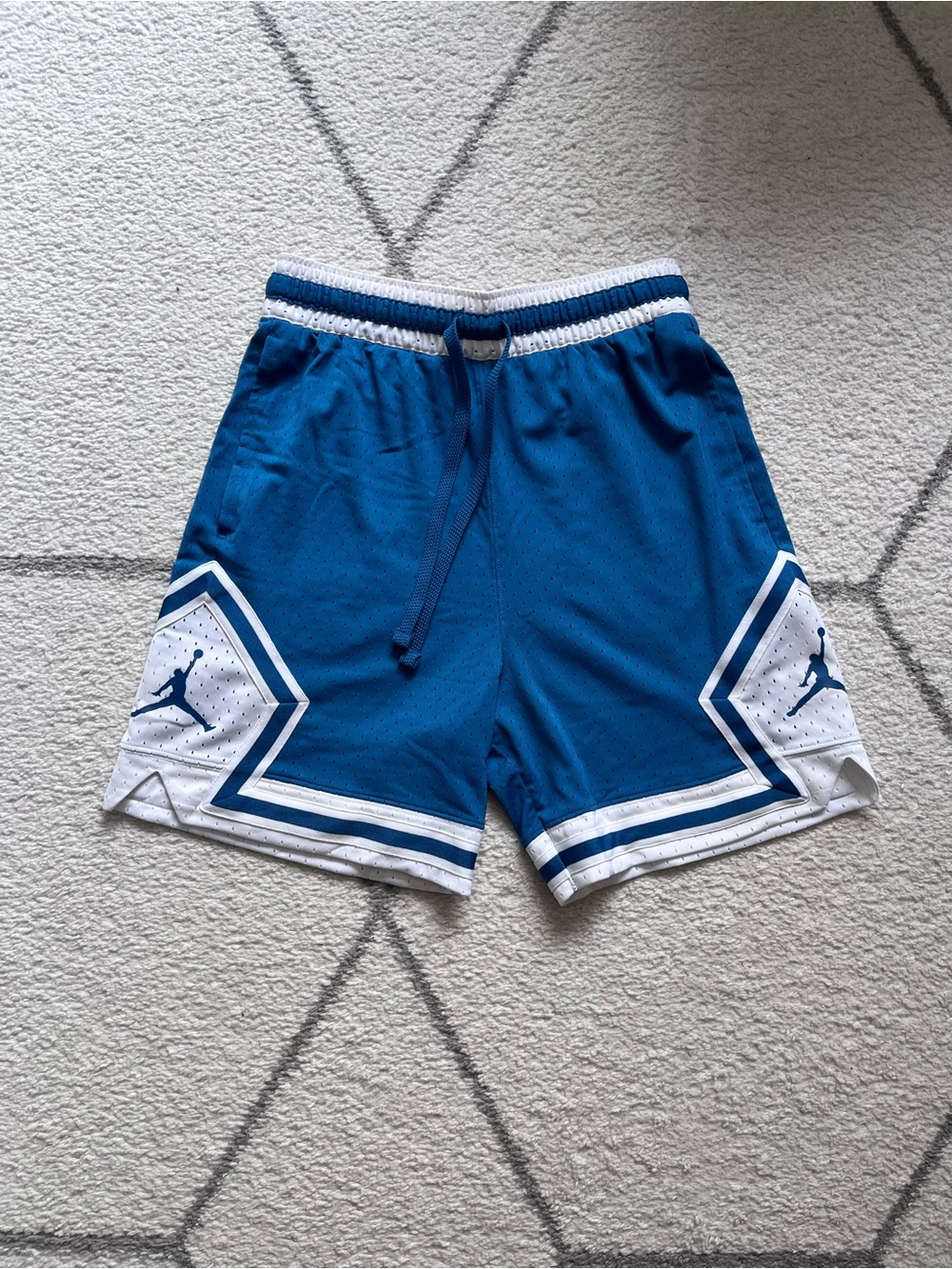 Nike Blue Athletic Basketball Shorts with White Trim
